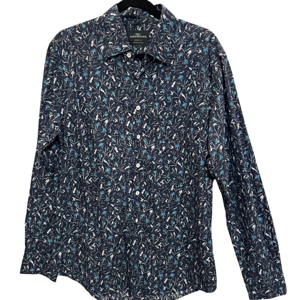 Rodd & Gunn Men M NWT  Button-Up Shirt Blues 3741 woven in Italy F